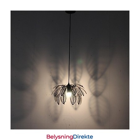 Enkel Retro Jernlysekrone Med Ett Hode Og Blader