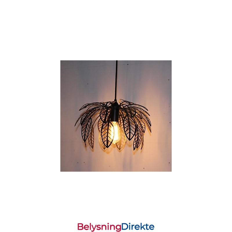 Enkel Retro Jernlysekrone Med Ett Hode Og Blader