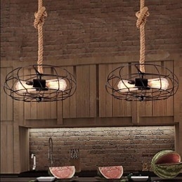 Vintage Amerikansk Jerntau Kreativ Industriell Viftelysekrone