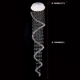 Krystall Pendellampe Lysekronebelysning 5 Lys Sølv Canpoy Klar K9 Krystall Helix Taklamper