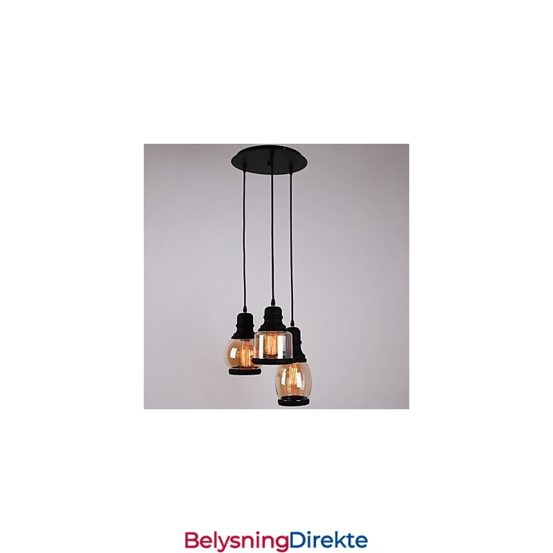 Antikk Glassskjerm Med 3 Lys, Kunstnerisk Minimalistisk Anheng