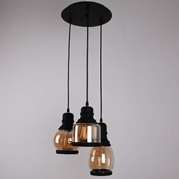 Antikk Glassskjerm Med 3 Lys, Kunstnerisk Minimalistisk Anheng