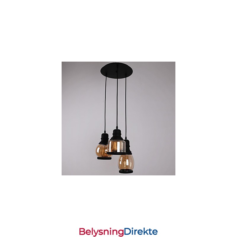 Antikk Glassskjerm Med 3 Lys, Kunstnerisk Minimalistisk Anheng