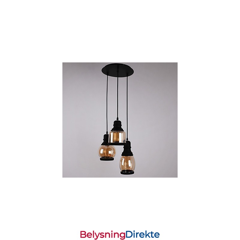 Antikk Glassskjerm Med 3 Lys, Kunstnerisk Minimalistisk Anheng