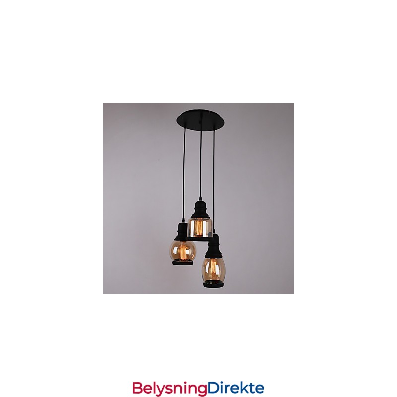 Antikk Glassskjerm Med 3 Lys, Kunstnerisk Minimalistisk Anheng