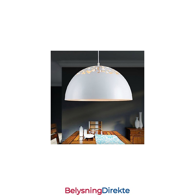 Minimalistisk Anhengslampe I Vintage-Stil Med 1 Lys Og Utskåret Skjerm