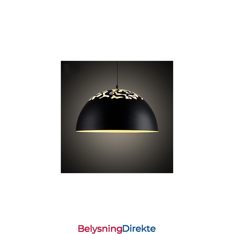 Minimalistisk Anhengslampe I Vintage-Stil Med 1 Lys Og Utskåret Skjerm