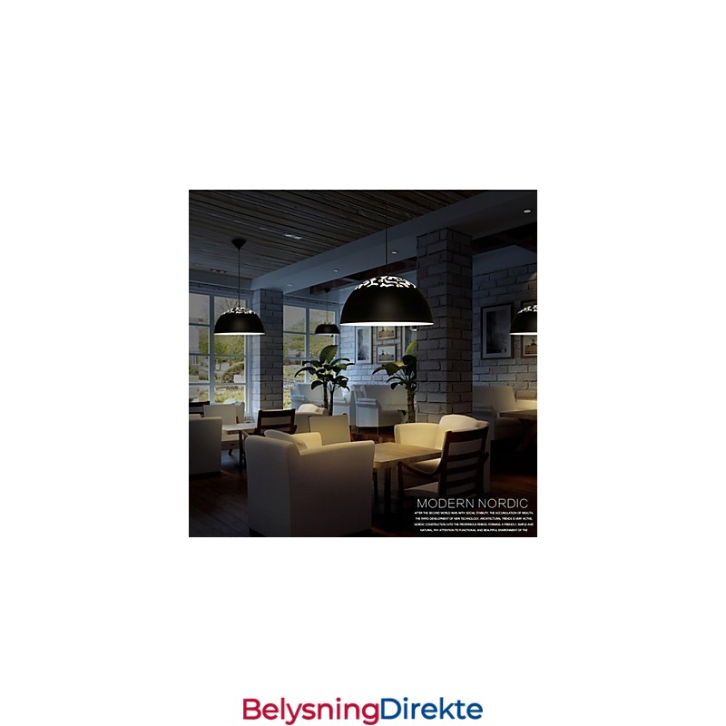 Minimalistisk Anhengslampe I Vintage-Stil Med 1 Lys Og Utskåret Skjerm