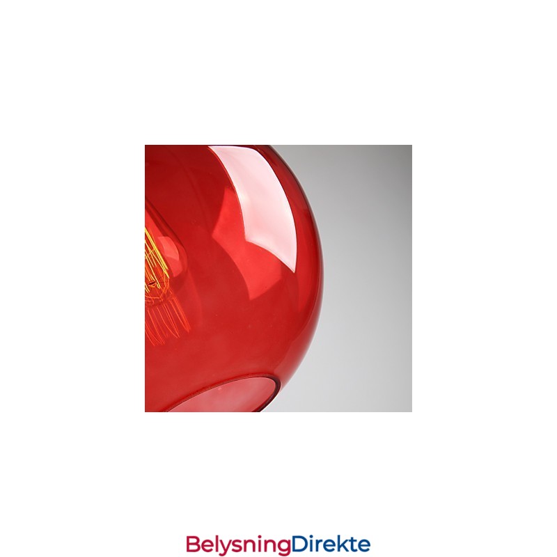 Moderne Glasspendellampe I Rund Rød Bobledesign