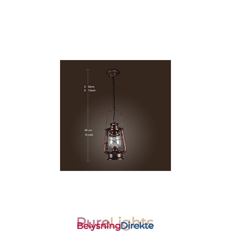 Landlig Lanterne I Bronsestil, Pendellampe I Ministil