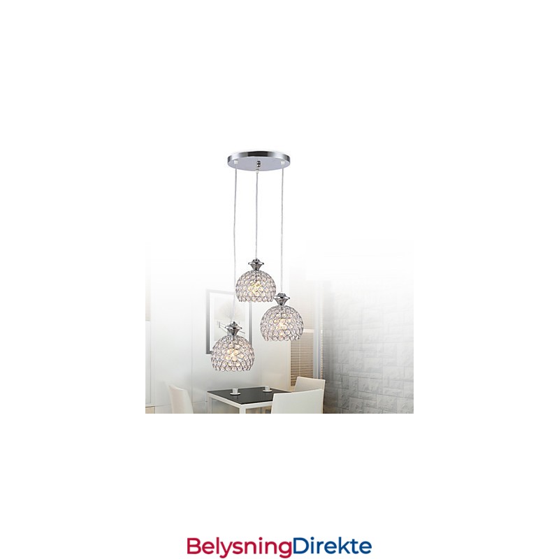 3 Hoder Moderne Samtids Krystall Pendellampe