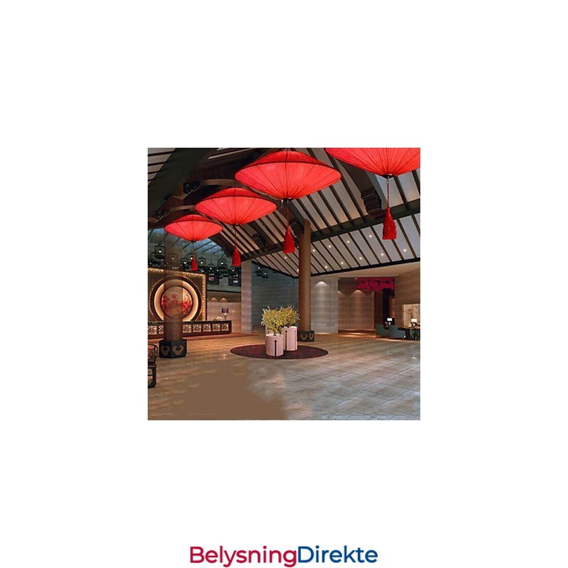 Lotusblad Moderne Marin Stoffkunst Dråpelys Av Røde Lanterner Lampelys