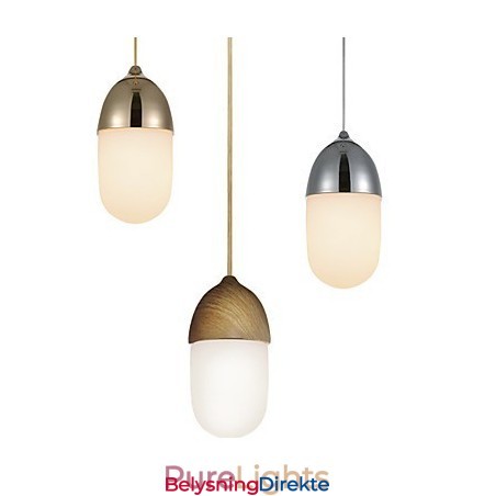 Mini Acorn-Pendellampe Med 1 Lys Modern Simplicity Gyllen Krom Trefarget Finish Karbonstål Og Glass Droplight