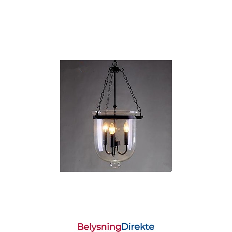 Sirkulær Landlig Glasspendellampe