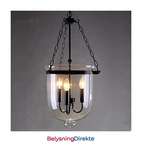 Sirkulær Landlig Glasspendellampe