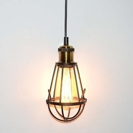 Loft-Lampe Vintage Pendellampe Edison-Lampe Svart Jern Metall Burlampeskjerm Lagerstil Lampe