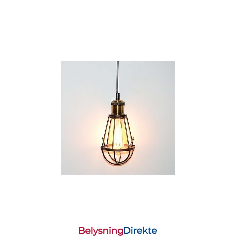 Loft-Lampe Vintage Pendellampe Edison-Lampe Svart Jern Metall Burlampeskjerm Lagerstil Lampe