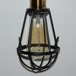 Loft-Lampe Vintage Pendellampe Edison-Lampe Svart Jern Metall Burlampeskjerm Lagerstil Lampe