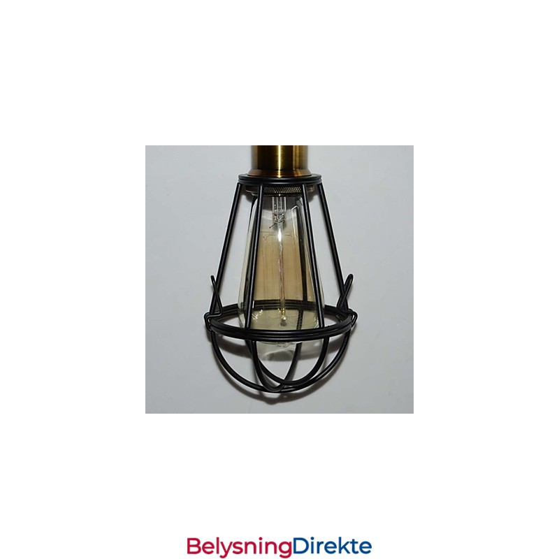 Loft-Lampe Vintage Pendellampe Edison-Lampe Svart Jern Metall Burlampeskjerm Lagerstil Lampe