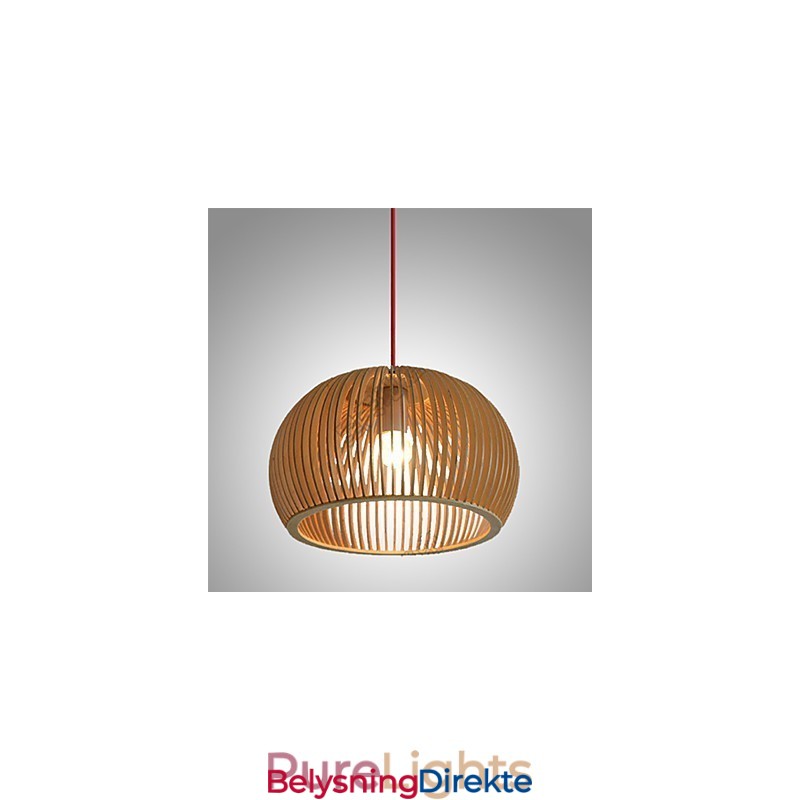 Designstil Sirkulær Funksjon L-Formet Pendellampe 1 Lyspære I Tre