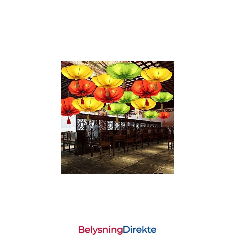 Stoffkunst Romantisk Imitasjon Av Klassisk Droplight Sørøst-Asia Lotus Lantern Lamp Light