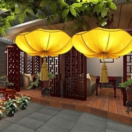 Stoffkunst Romantisk Imitasjon Av Klassisk Droplight Sørøst-Asia Lotus Lantern Lamp Light