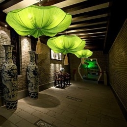 Stoffkunst Romantisk Imitasjon Av Klassisk Droplight Sørøst-Asia Lotus Lantern Lamp Light