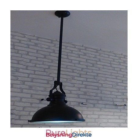 Amerikansk Landlig Jernlysekrone Enkelt Hodet Svart Industriell Vindlysekrone