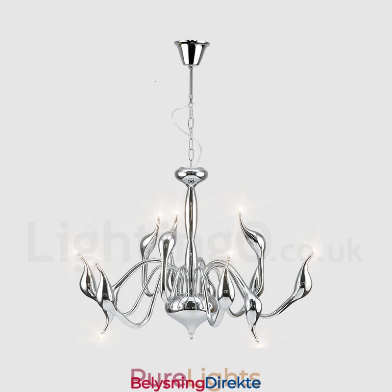 Moderne Anhengslampe I Krom Med 12 Lys