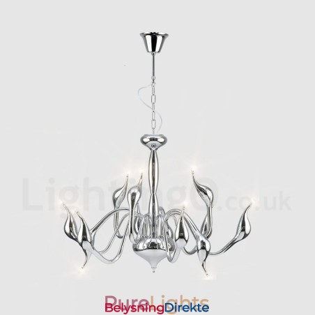 Moderne Anhengslampe I Krom Med 12 Lys