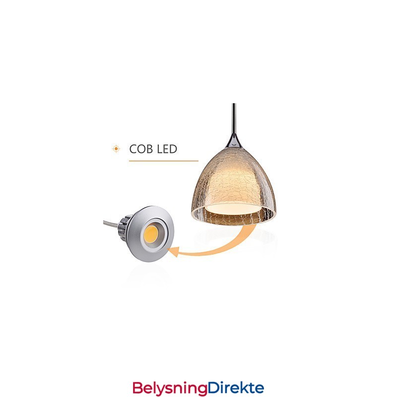 3-Lyss Pendellampe I To Lag, Sprukket Glass, Polert Krom