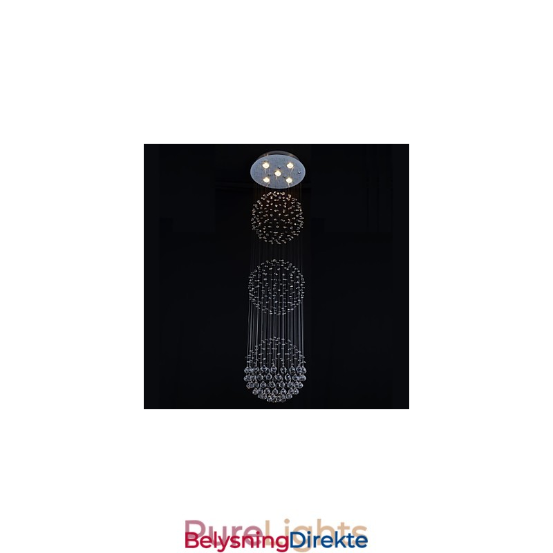 Moderne Samtids Krystall Krom Metall Innfelt Montering