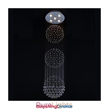 Moderne Samtids Krystall Krom Metall Innfelt Montering