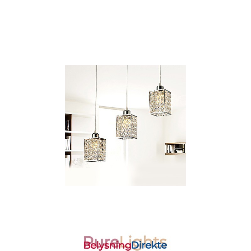 Moderne Og Moderne Pendellampe Med Krystallbelegg