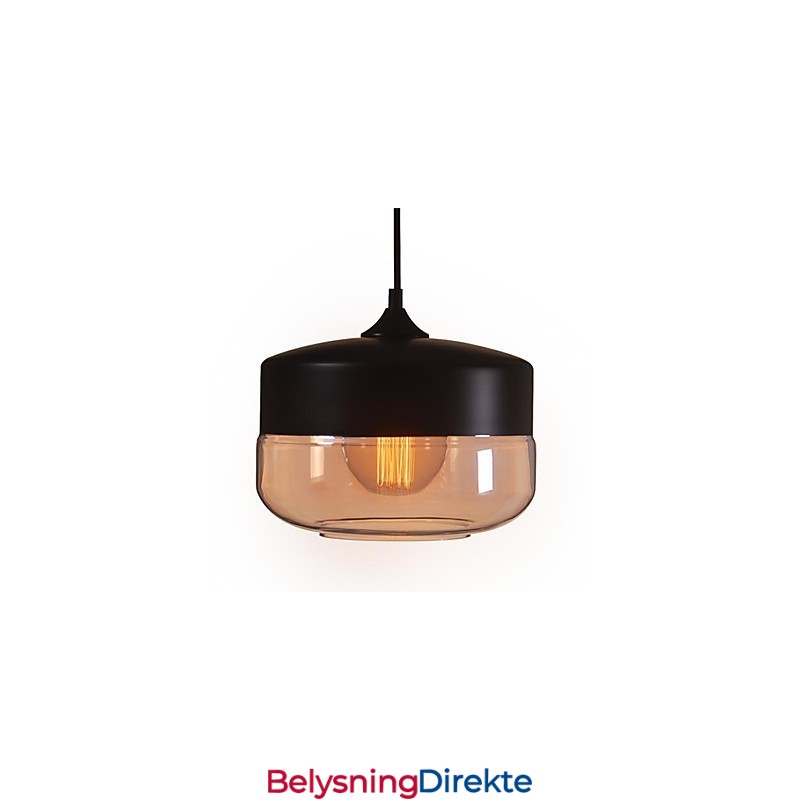 Westmenlights Vintage Moderne Malt Glass Taklampe Pendellampe Svart 250 Mm Diameter