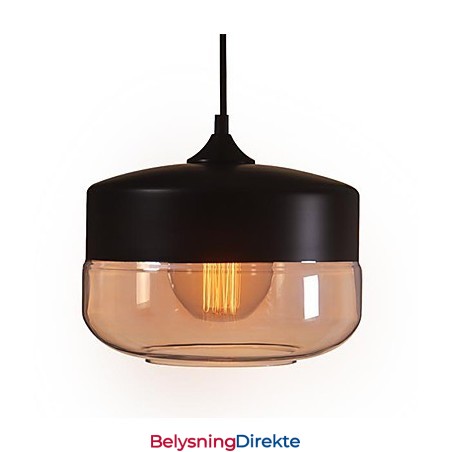Westmenlights Vintage Moderne Malt Glass Taklampe Pendellampe Svart 250 Mm Diameter