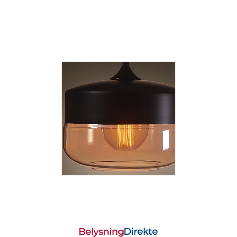 Westmenlights Vintage Moderne Malt Glass Taklampe Pendellampe Svart 250 Mm Diameter