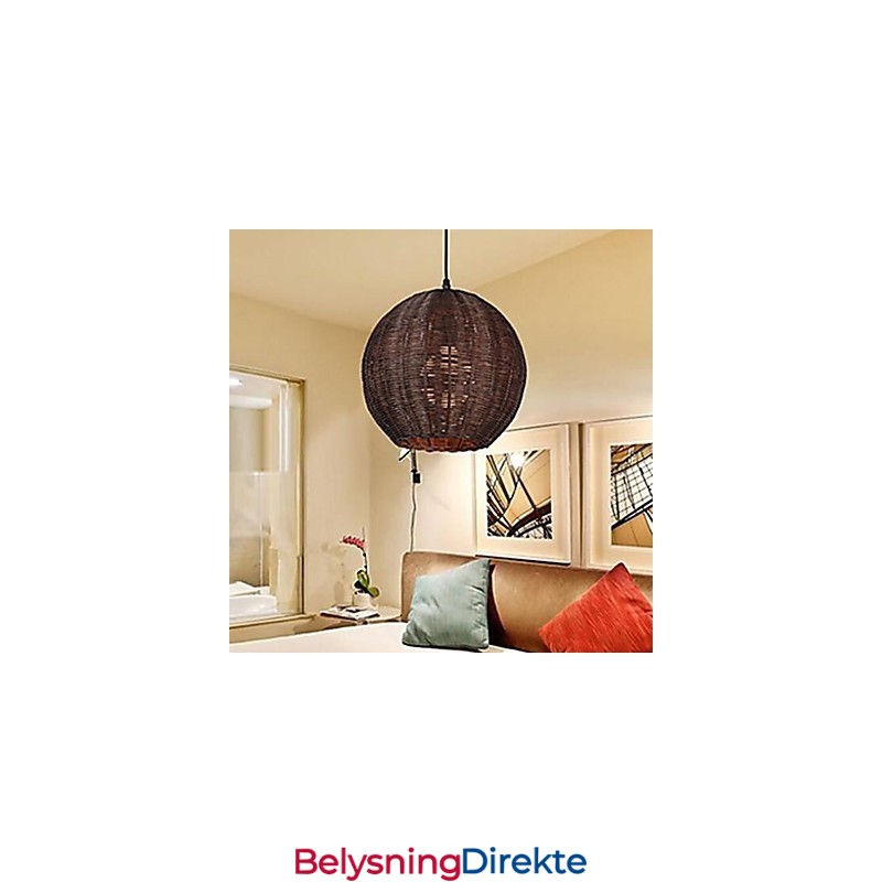 Moderne Og Moderne Lanterne Landlig Globeformet Metallpendellampe