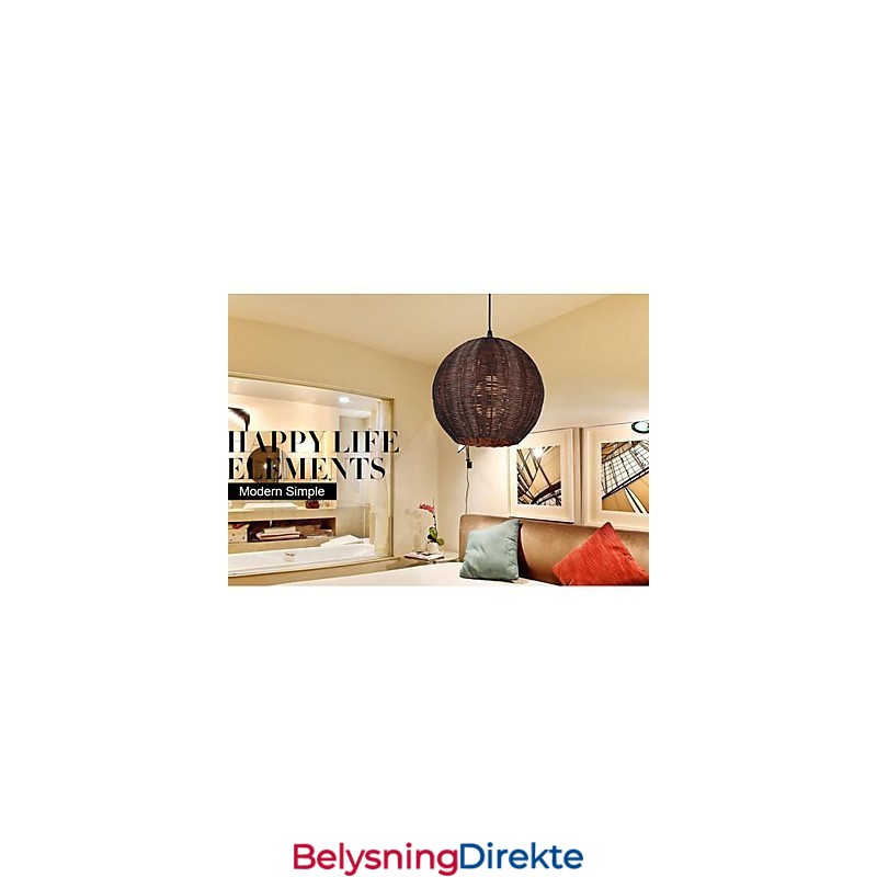 Moderne Og Moderne Lanterne Landlig Globeformet Metallpendellampe