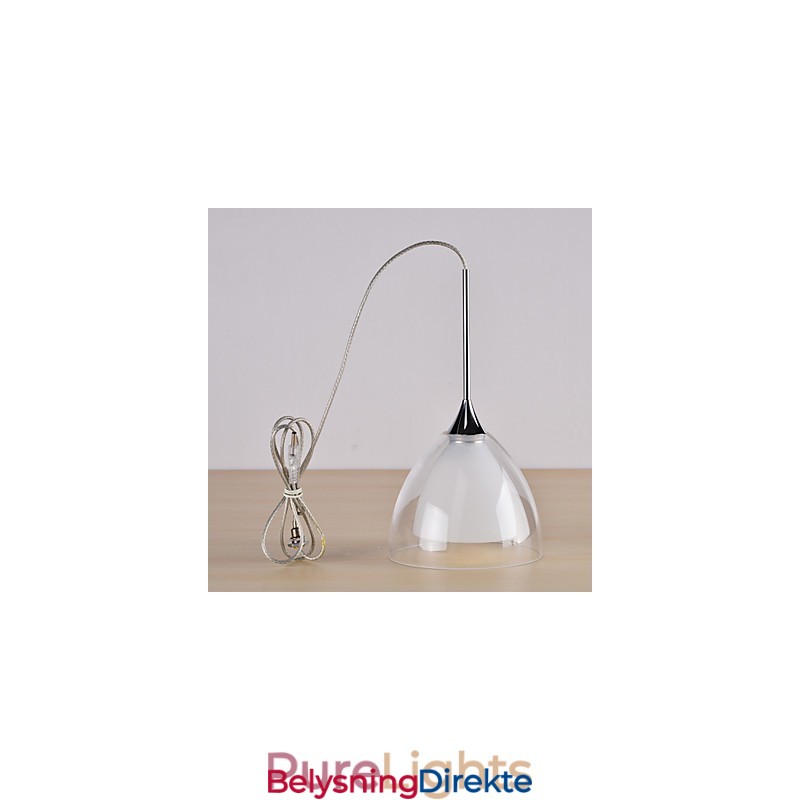 Lysende Tolags Pendeløylampe I Klart Glass I Polert Krom