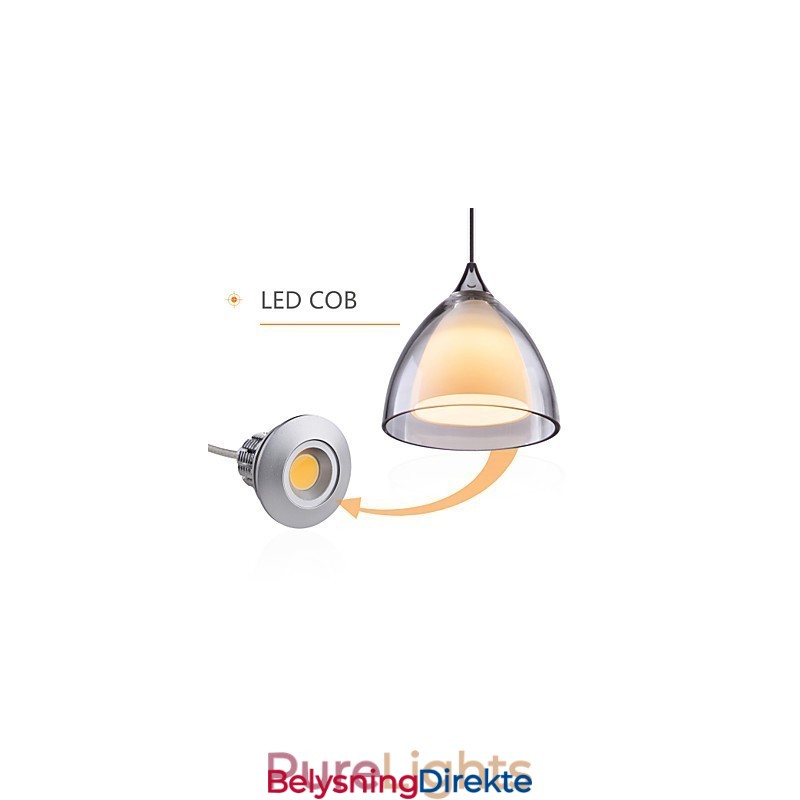 Lysende Tolags Pendeløylampe I Klart Glass I Polert Krom