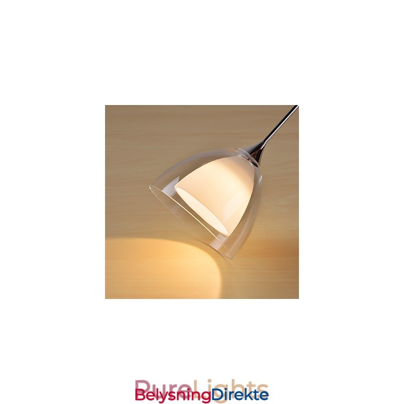 Lysende Tolags Pendeløylampe I Klart Glass I Polert Krom