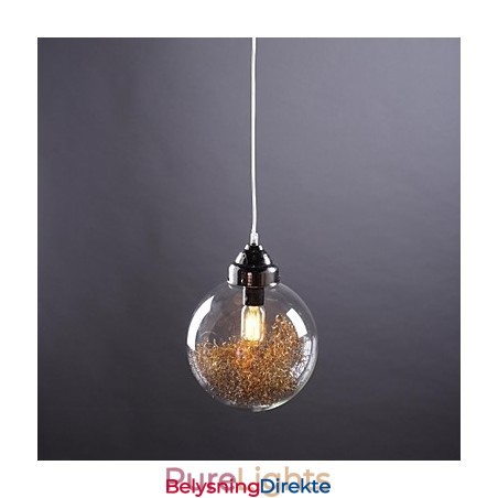 Moderne Samtids Tradisjonell Klassisk Vintage Lanterne Landlig Nikkel Glass Pendellampe Spisestue