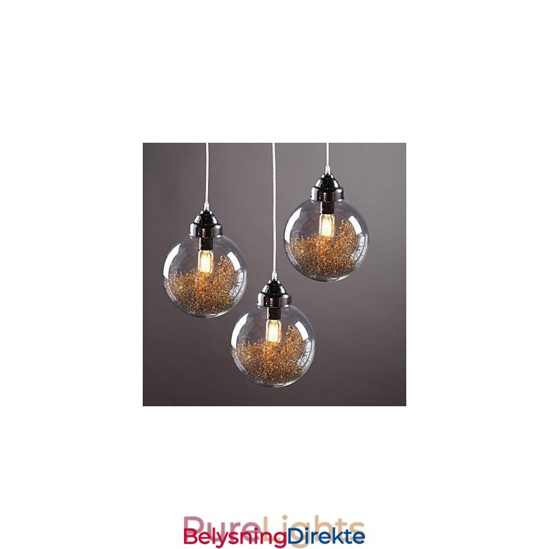 Moderne Samtids Tradisjonell Klassisk Vintage Lanterne Landlig Nikkel Glass Pendellampe Spisestue