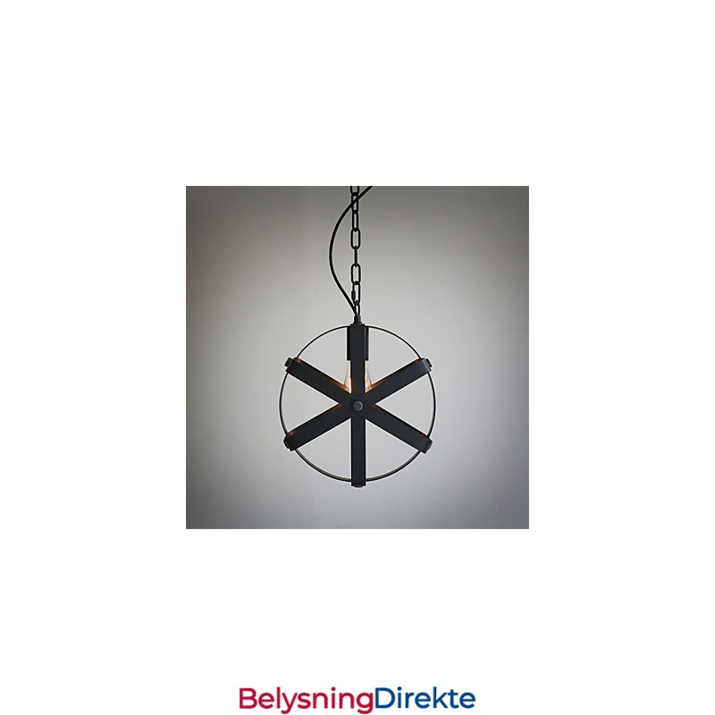 Vintage-Stil Industriell Rund Anhengslampe Loft Hjemmeinnredning Dekorativ Lysekrone