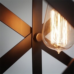 Vintage-Stil Industriell Rund Anhengslampe Loft Hjemmeinnredning Dekorativ Lysekrone