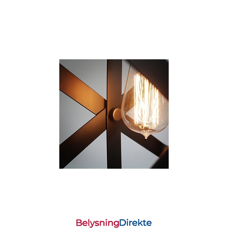 Vintage-Stil Industriell Rund Anhengslampe Loft Hjemmeinnredning Dekorativ Lysekrone