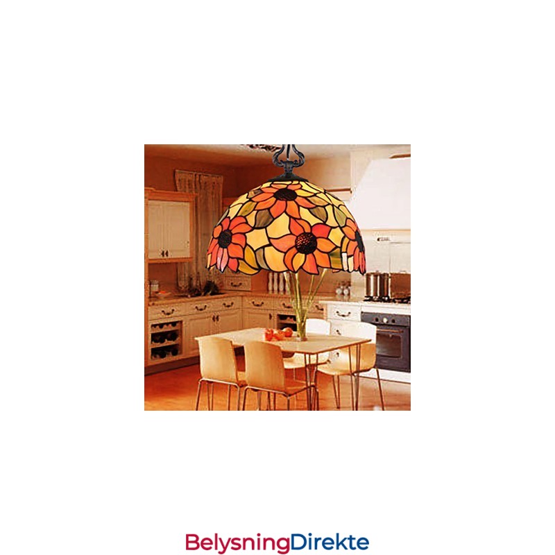 Europeisk Landlig Kreativ Kunst Lysekrone I Farget Glass Restaurering Av Gamle Skikker Lampelys