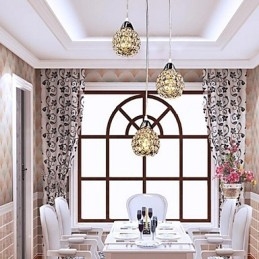 Moderne Og Moderne Krystallbelagt Metallpendellampe