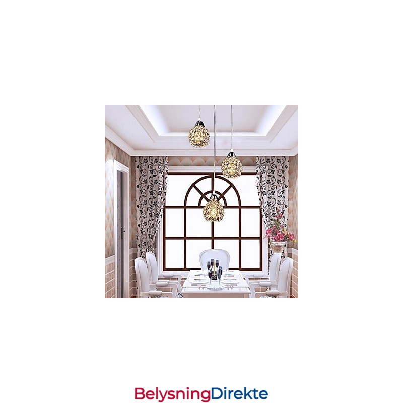 Moderne Og Moderne Krystallbelagt Metallpendellampe